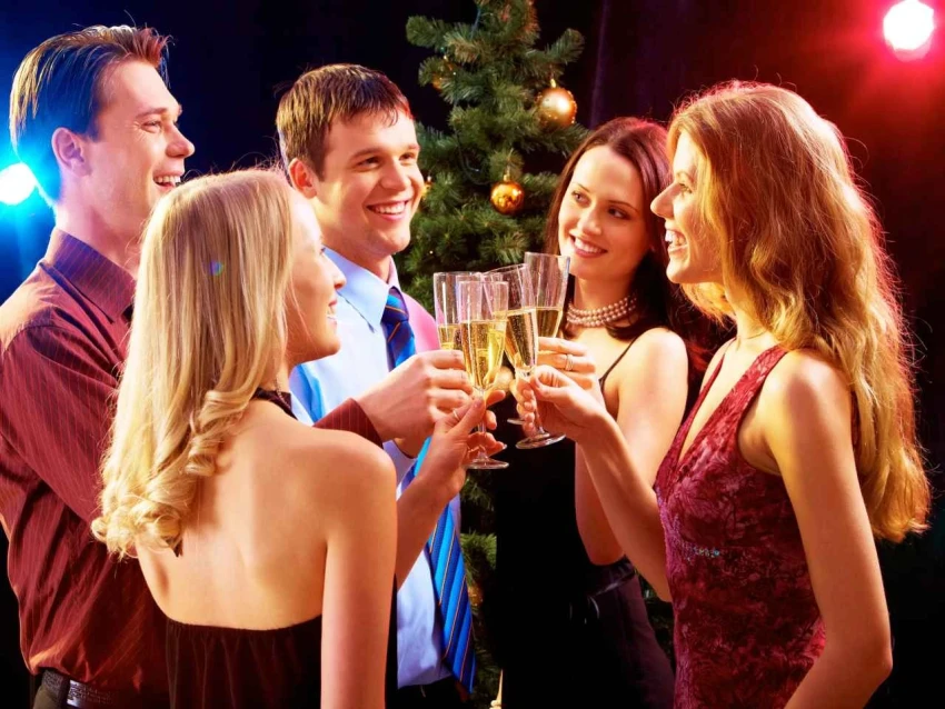 When I arrive at the party, everybody is going to be celebrating*. Some will be dancing. Others are going to be talking.