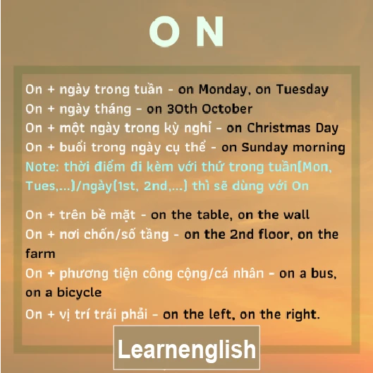 Cách sử dụng các giới từ căn bản và thông dụng nhất trong tiếng Anh